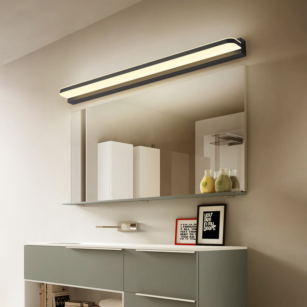 Arisha Wall Lamp Rectangular Modern, Acrylic Mirror, Black/White/Chrome/Gold, Bathroom - Neutralighting