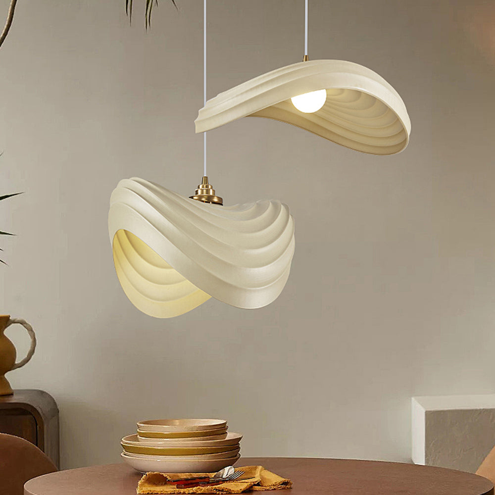 Ritta Wabi-Sabi Minimalisme Ripple Pendant Light, Resin&Metal - Neutralighting