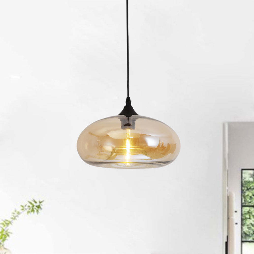 Valentina Modern Bread Shaped Glass Pendant Light, 6 Colour - Neutralighting