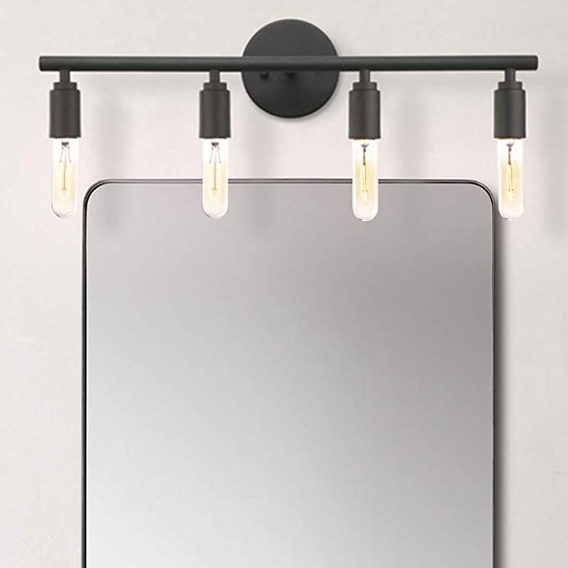Silva Modern Glass Vanity Wall Lamp, Black, Bathroom, 3/4 Light - Neutralighting