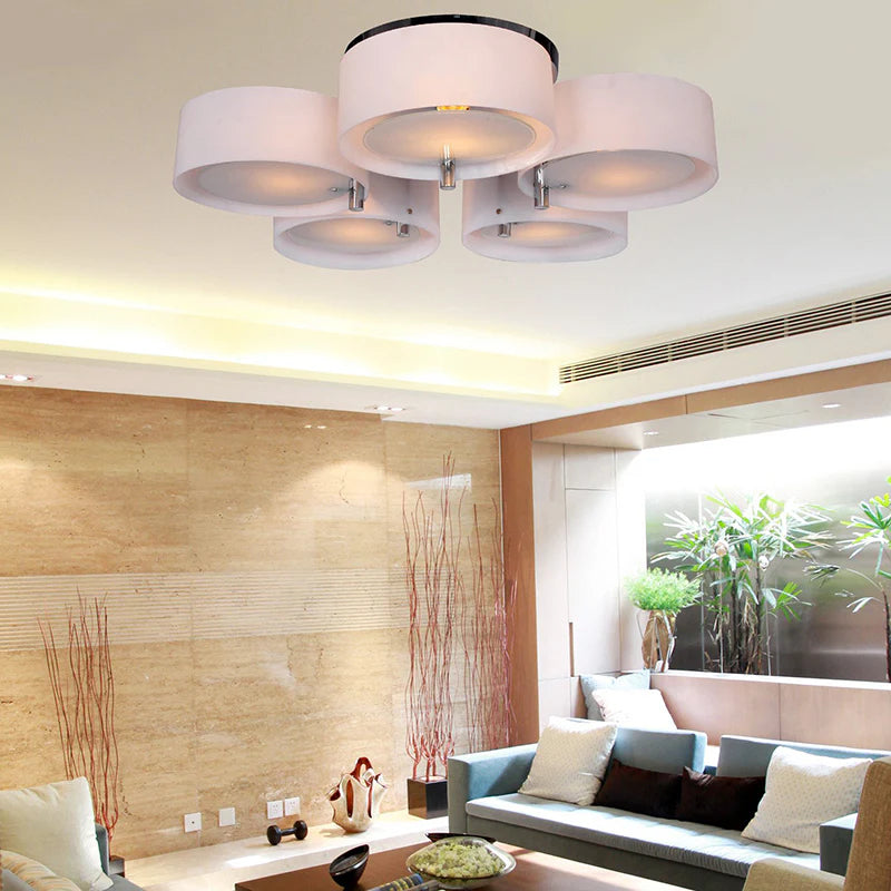 Arisha Flush Mount Ceiling Light Glass White Modern Round Hallway - Neutralighting