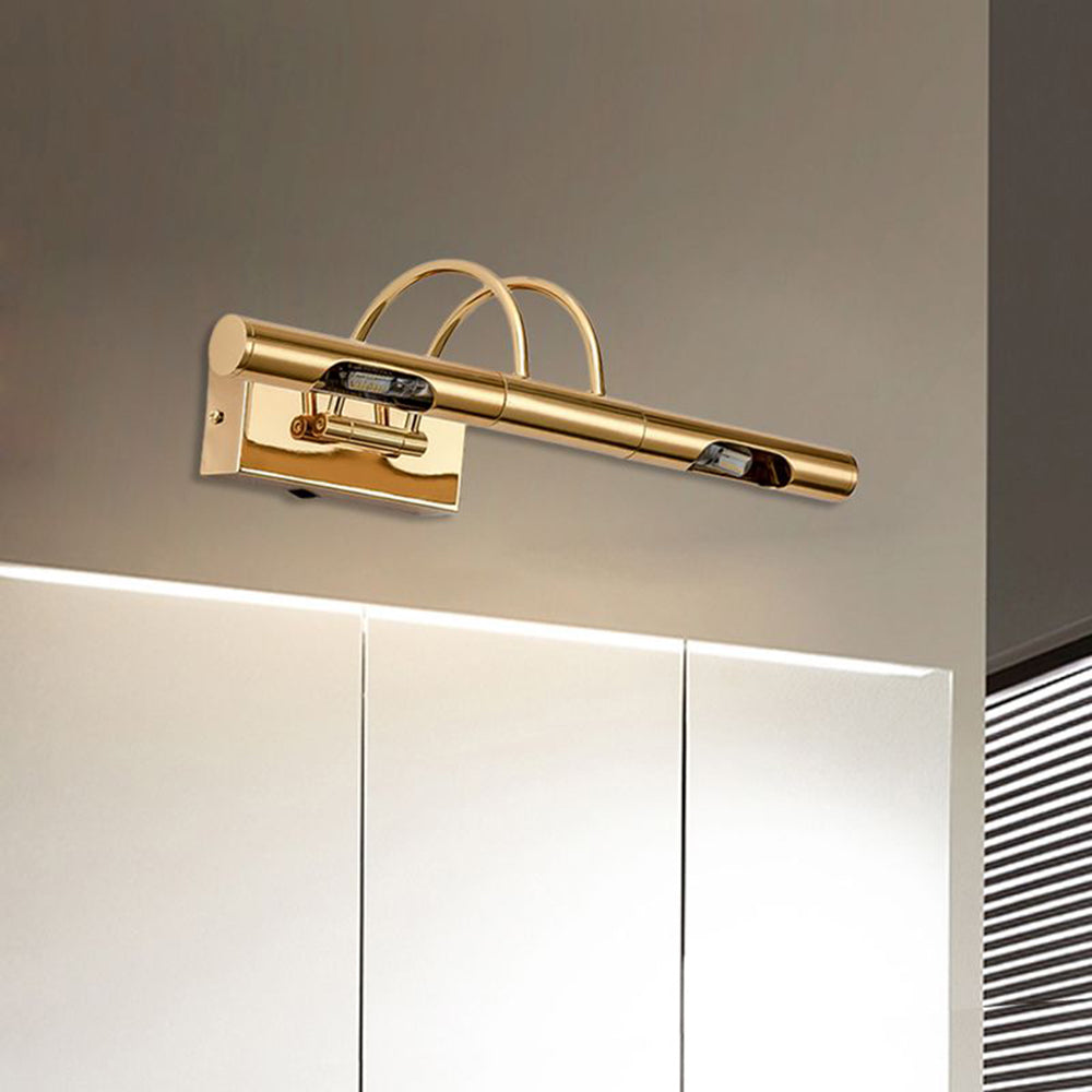 Aria Retro Cylindrical Metal Wall Lamp, Gold, Bathroom - Neutralighting