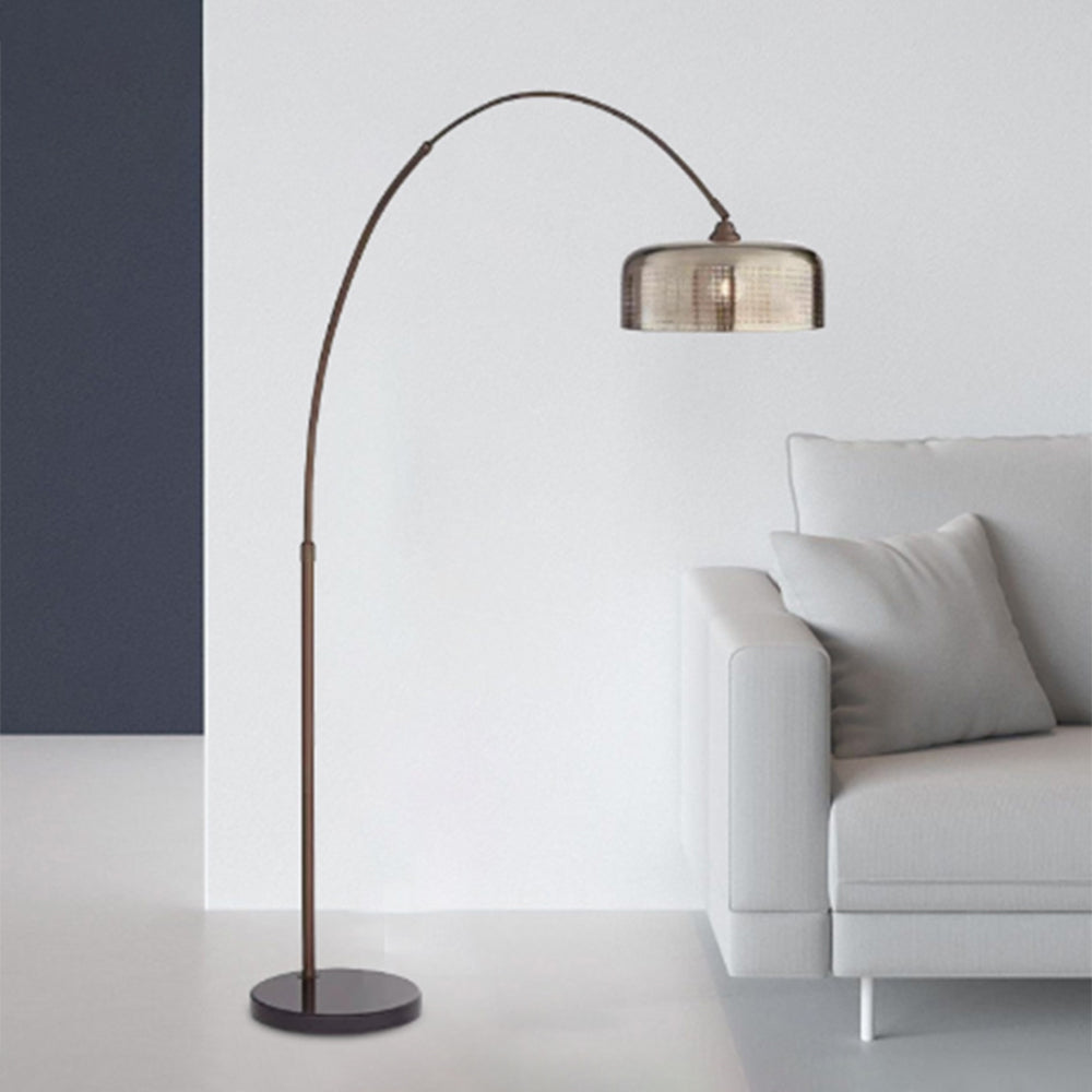 Hailie Retro Brown Curved Floor Lamp, Metal - Neutralighting