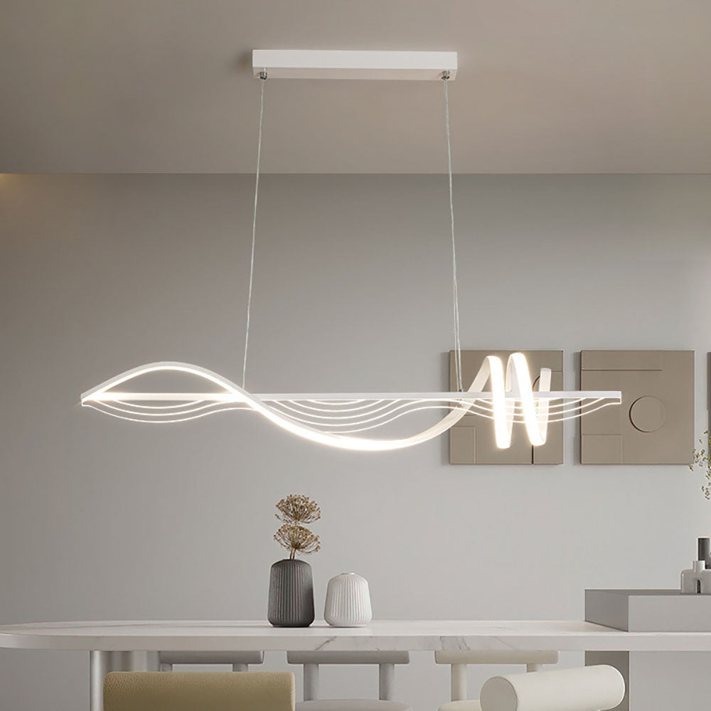Arisha Contemporary Style Linear Metal Pendant Light White/Black - Neutralighting