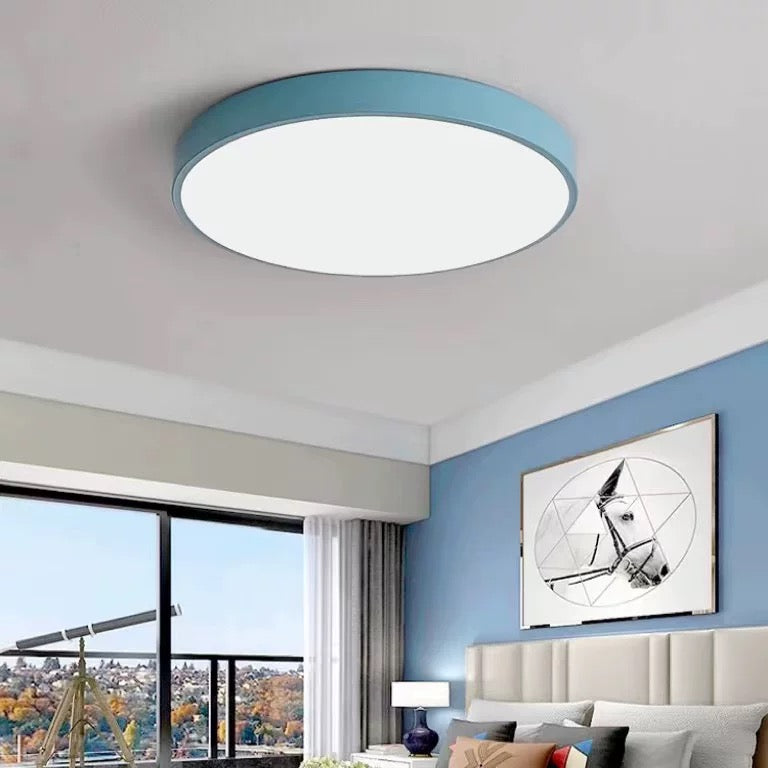 Valentina Ceiling Light Rond Flush Mount, Yellow/Blue/Green/Pink/Grey, Bedroom - Neutralighting