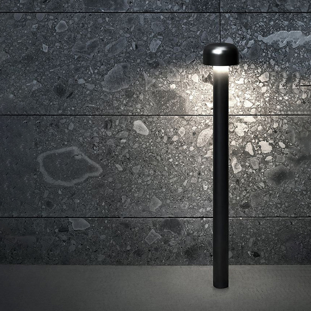 Ray Modern Metal Mushroom Shaped Outdoor Path Light, Silver/Black - Neutralighting
