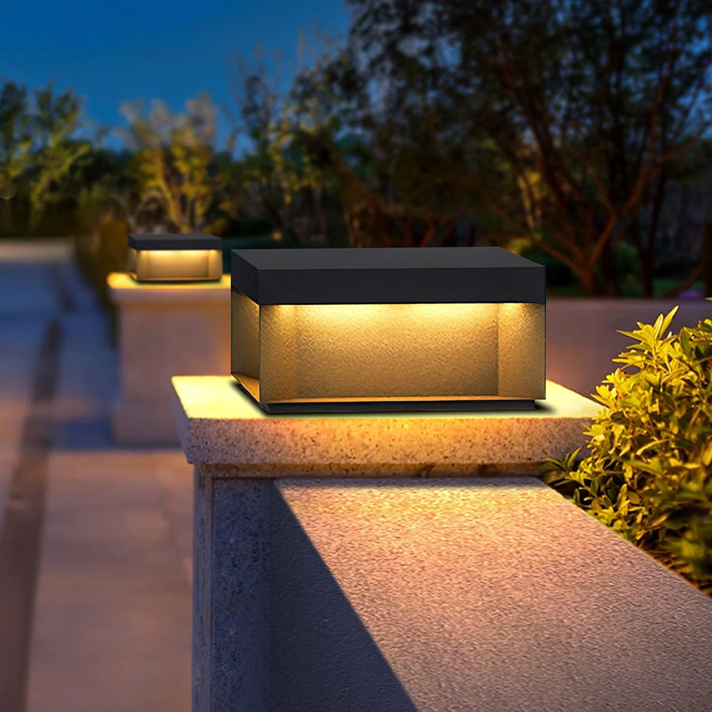 Elow Outdoor Post Lamps Modern Square Solar - Neutralighting
