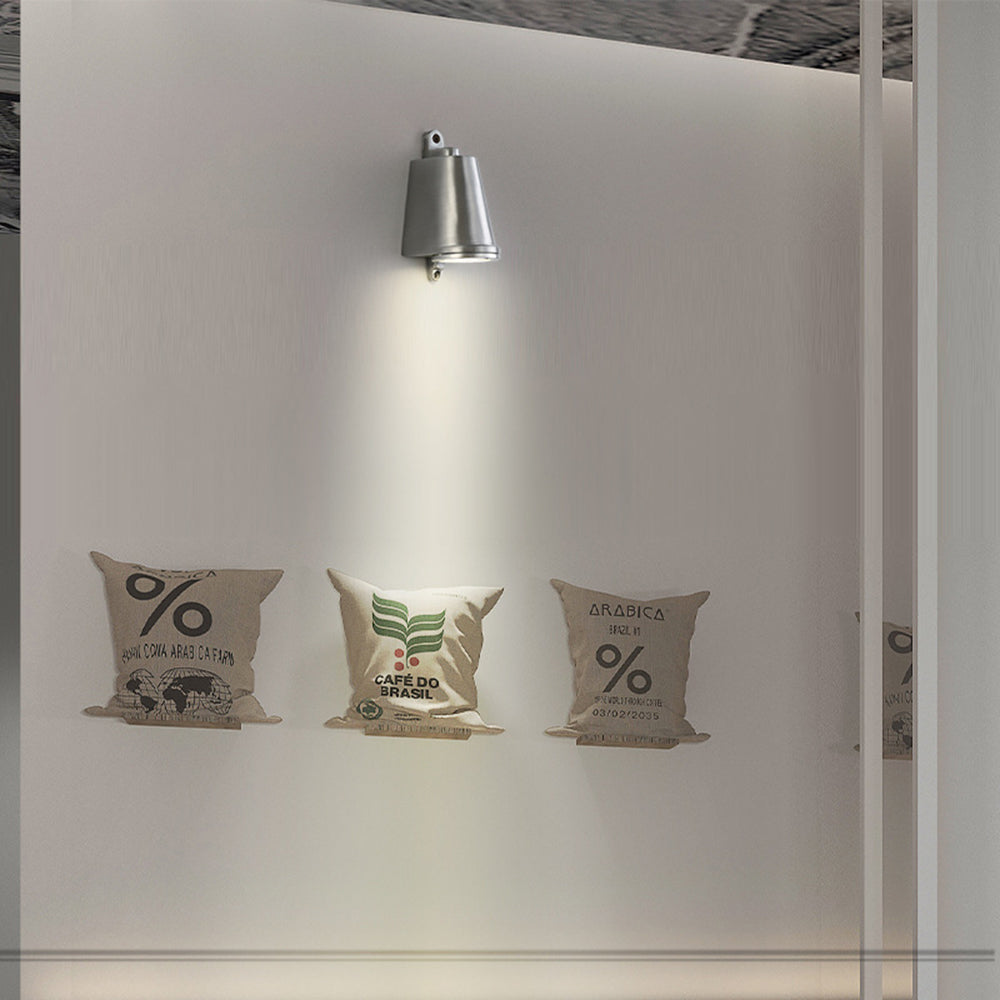 Ray Industrial Metal Bell Shaped Indoor Wall Lamp, Black/Grey/Coppery/Aluminum - Neutralighting
