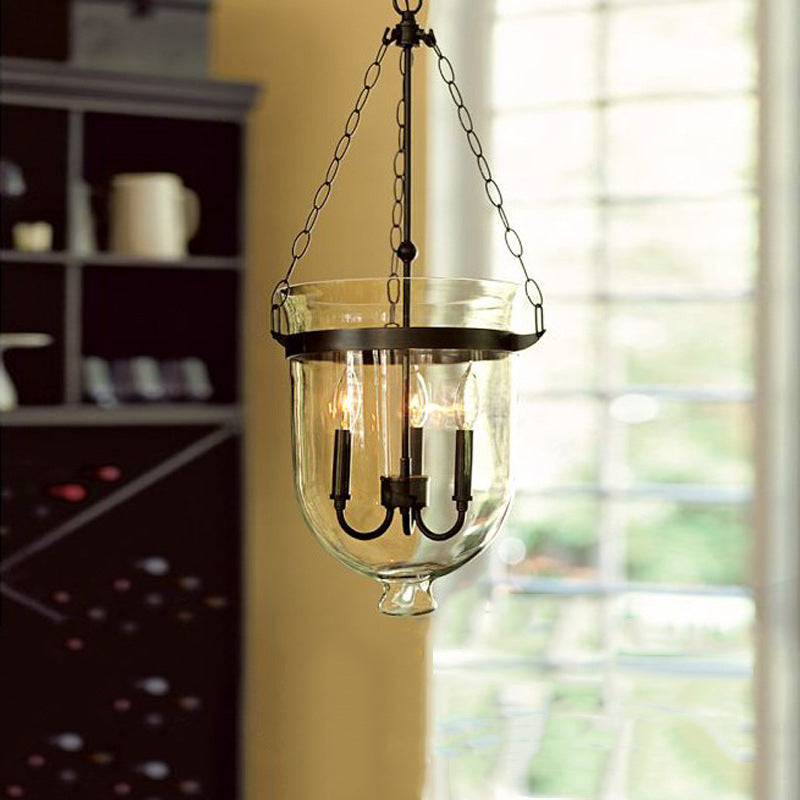 Silva Pendant Light Glass Black Industrial  LED  Living Room