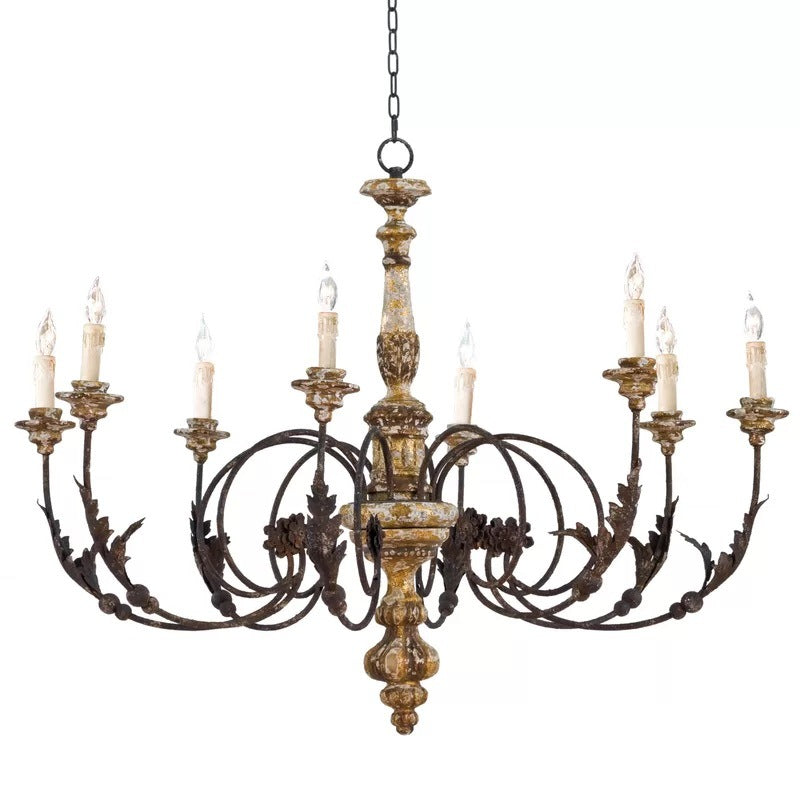 Silva Large Retro Creative Chandelier Brown Wood Metal Living Room - Neutralighting