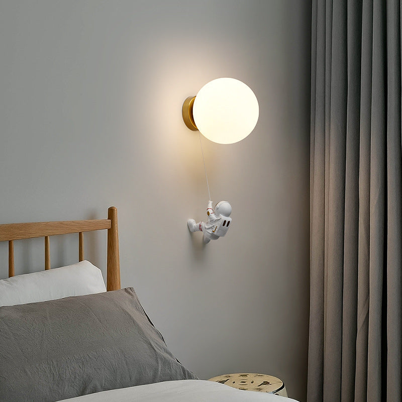 Aria Modern Moon LED Indoor Wall Lamp White Resin Kid's Room - Neutralighting