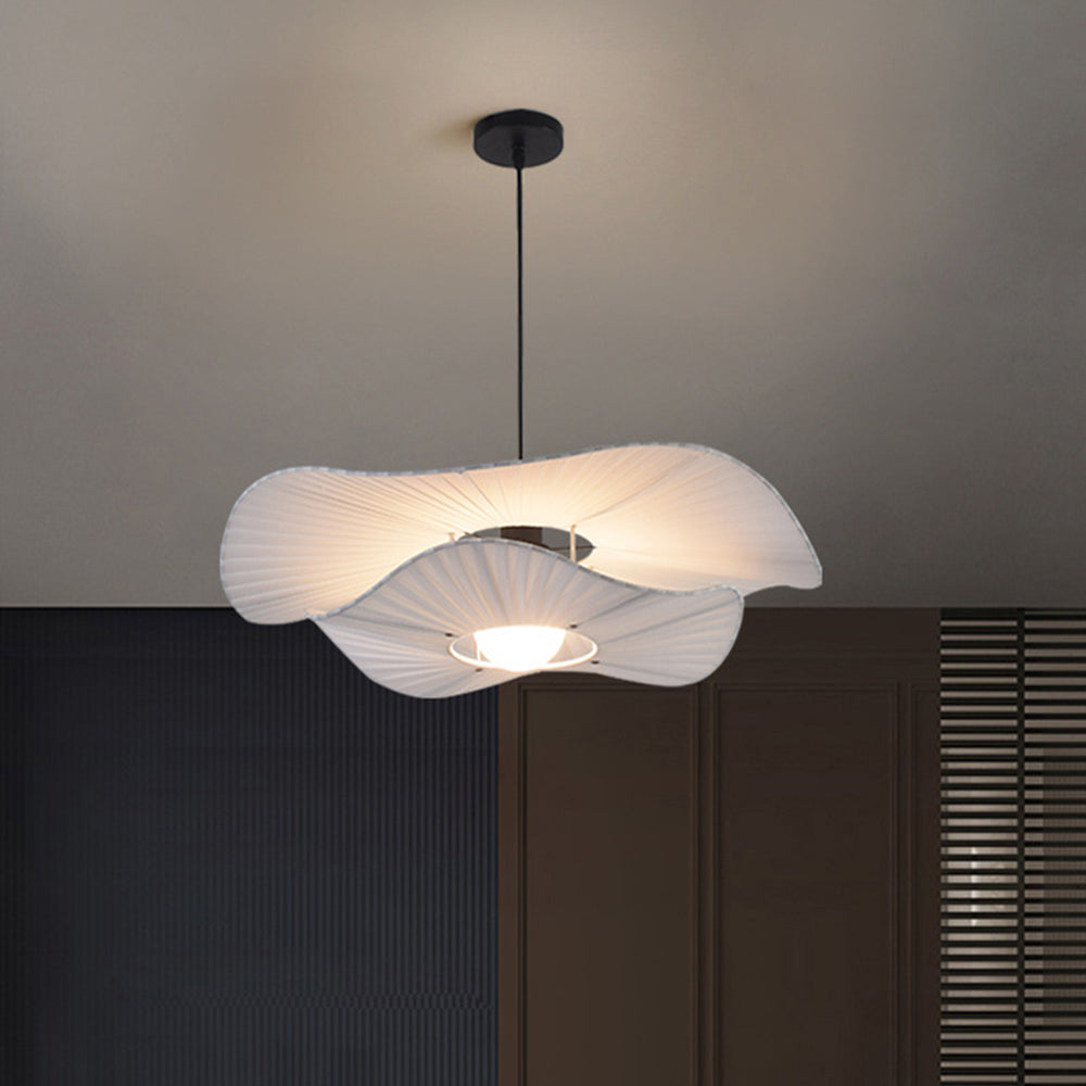 Ritta Modern Nordic Cloth/Metal Shell Pendant Light, White - Neutralighting