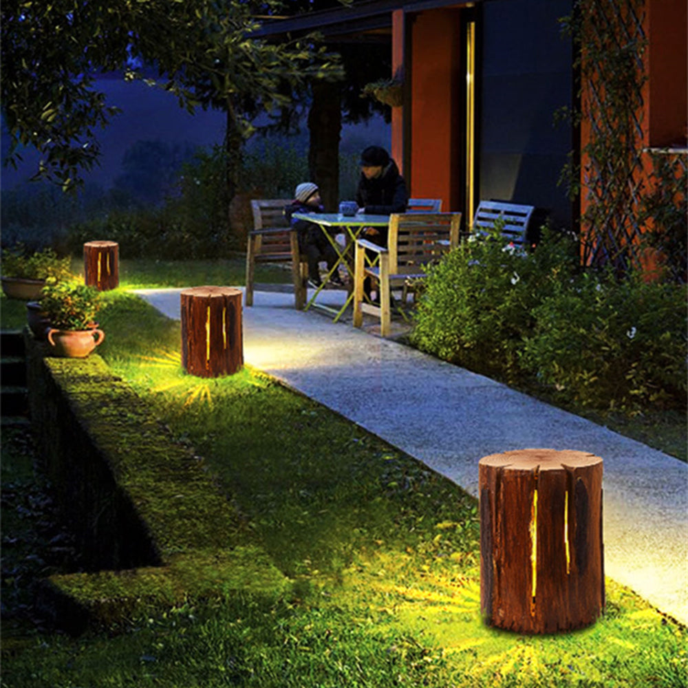 Ray Natural Column Wood Outdoor Floor Lamp Table - Neutralighting