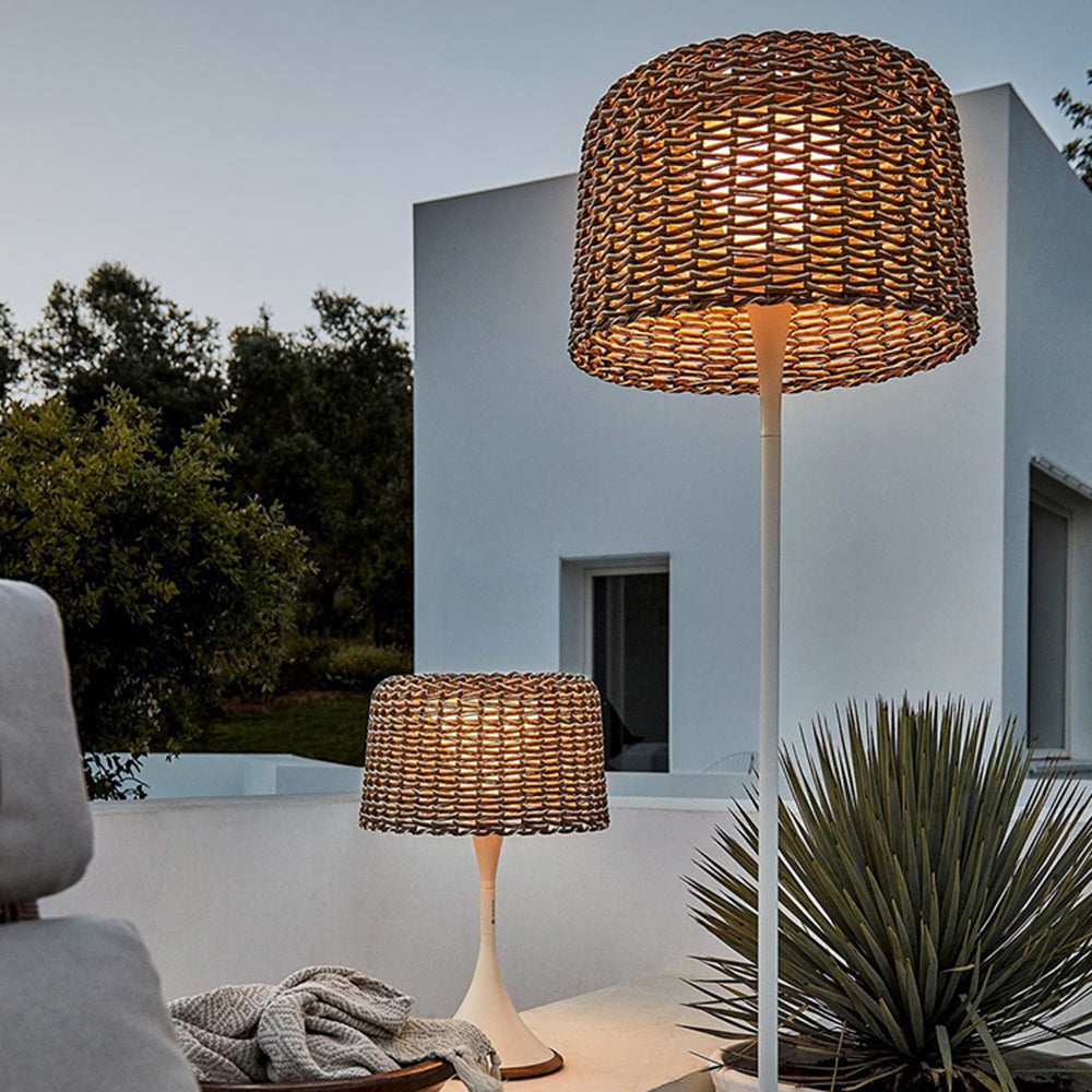Ritta Waterproof Outdoor Floor Lamp, Rattan，Balcony/Terrace - Neutralighting