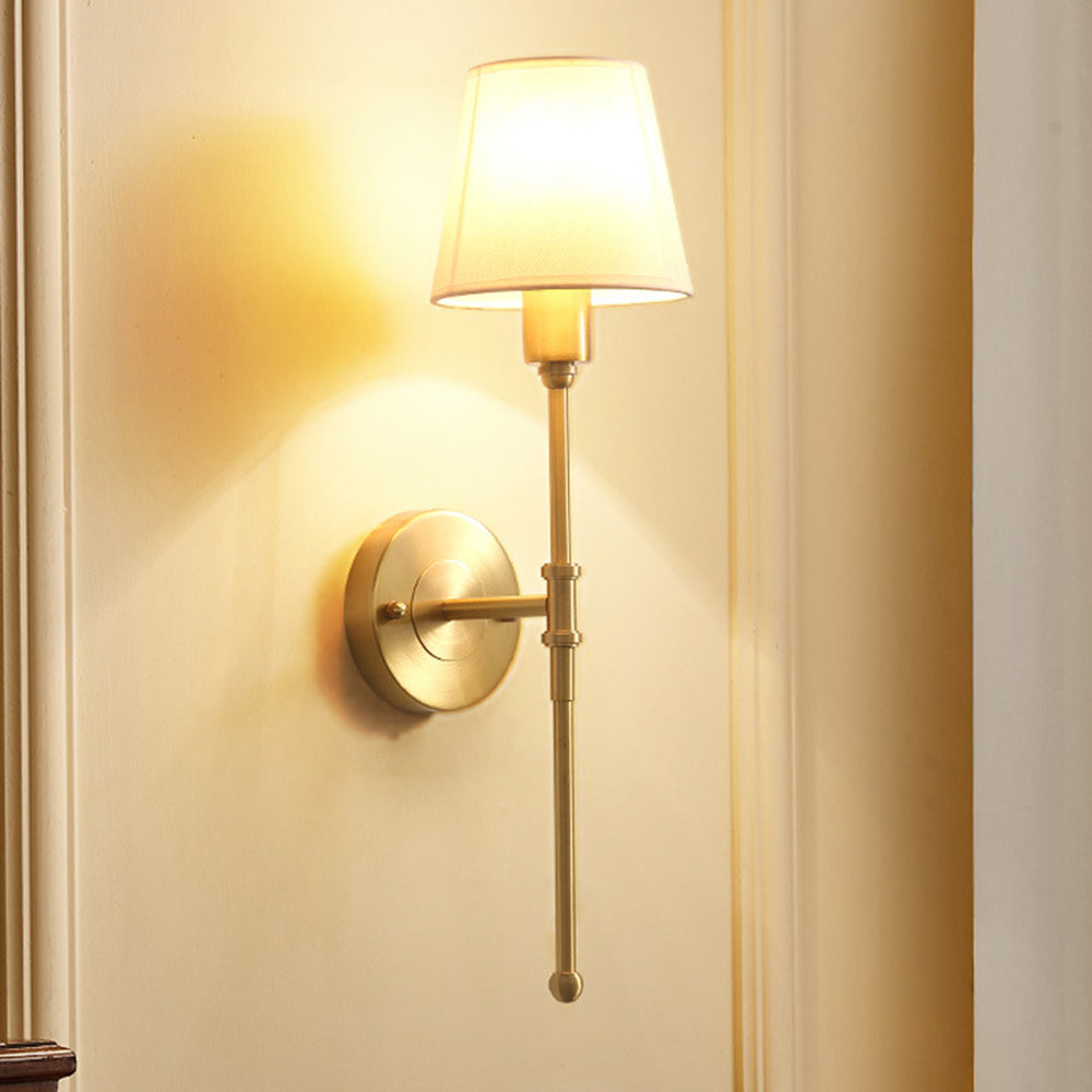 Tiffany Vintage Rustic Lantern Fabric LED Wall Lamp, Gold - Neutralighting