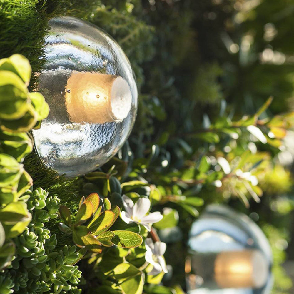 Ray Waterproof Semi-circular Glass Outdoor Wall Lamp, Transparent