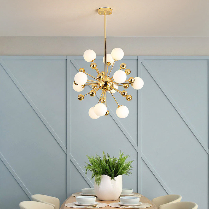 Valentina Nordic Firework LED Chandelier Golden Metal Living Room - Neutralighting