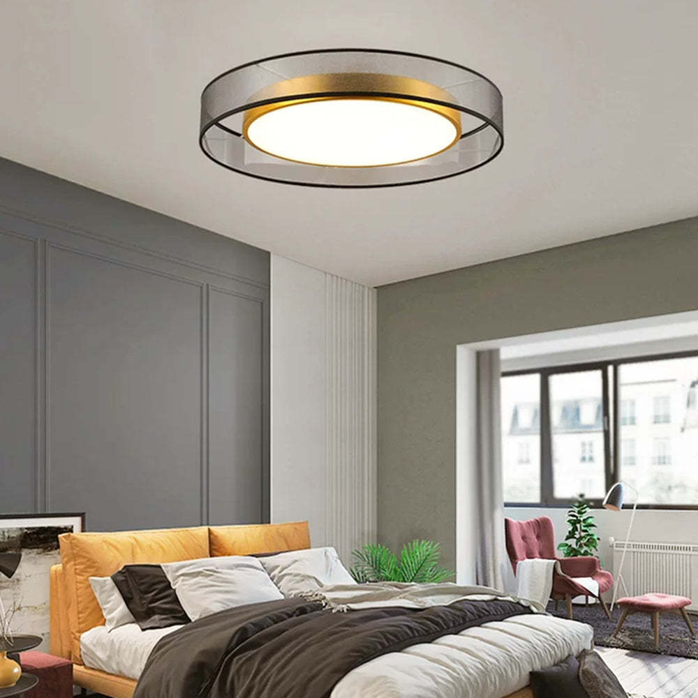Arisha Nordic Modern Round LED Flush Mount Ceiling Light, Gold Copper - Neutralighting