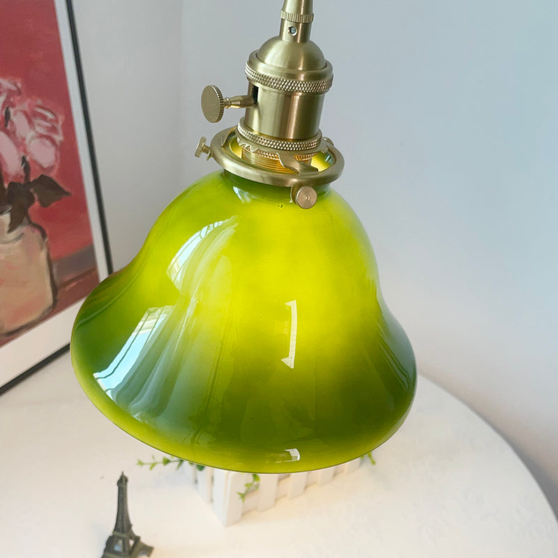 Valentina Rustic Vintage LED Pendant Light Green Copper Glass Dining Room - Neutralighting