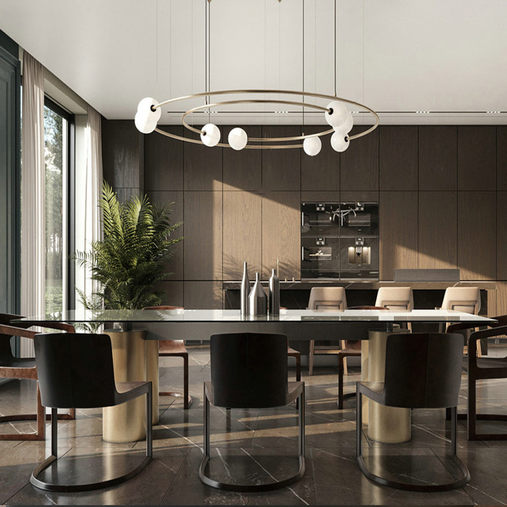 Valentina Modern Ring Metal Pendant Light, Black/Gold - Neutralighting