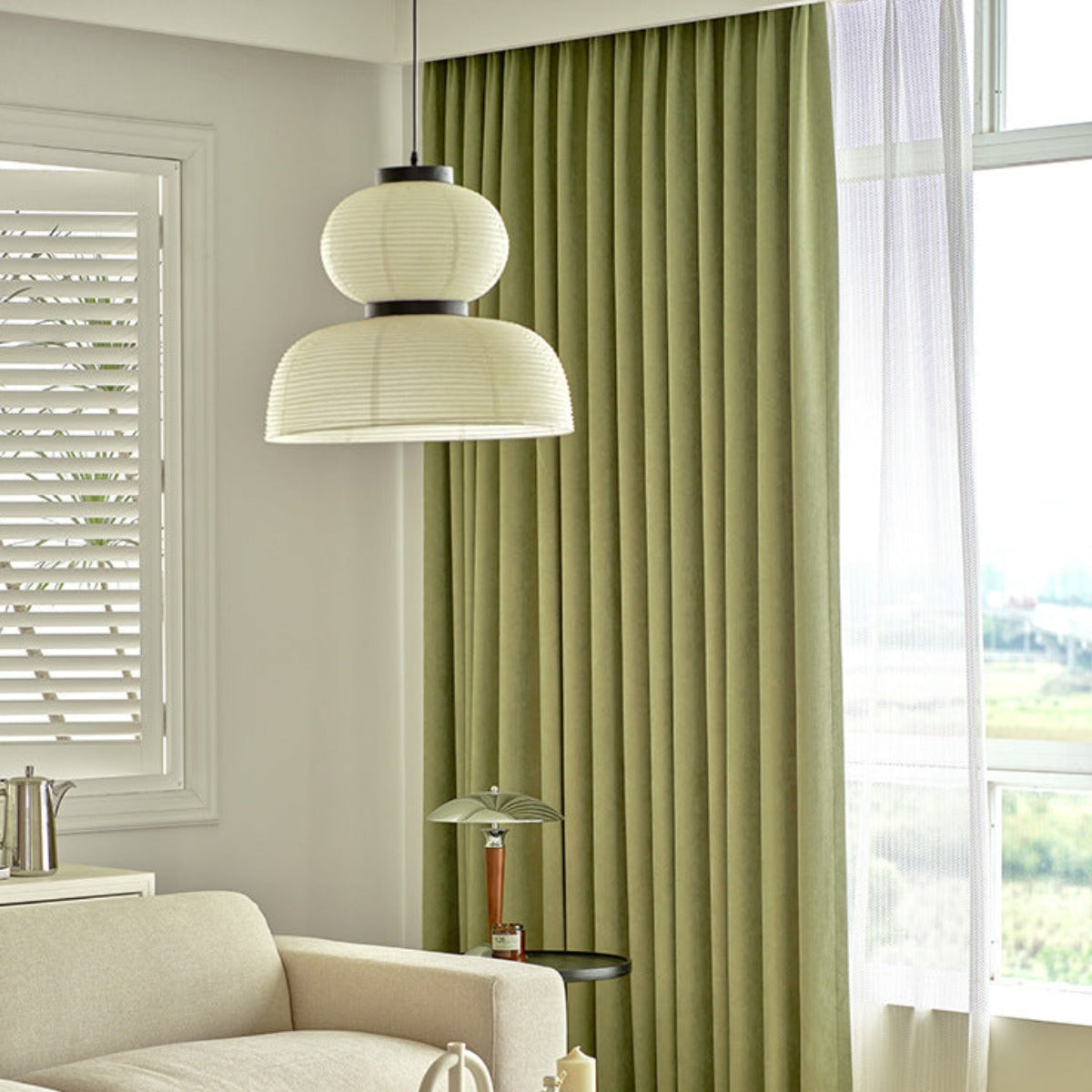 Muto Retro Fabric & Metal Pendant Light, 2 Style - Neutralighting