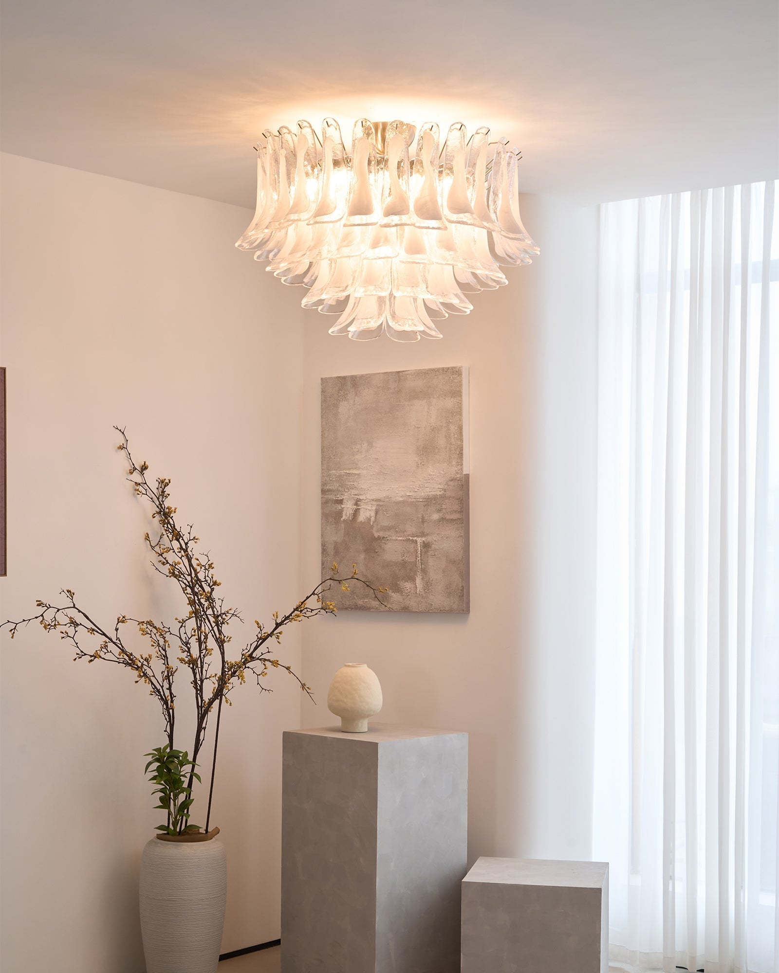 Aurora Ceiling Lamp Clear Glass Wave Layered Elegant - Neutralighting