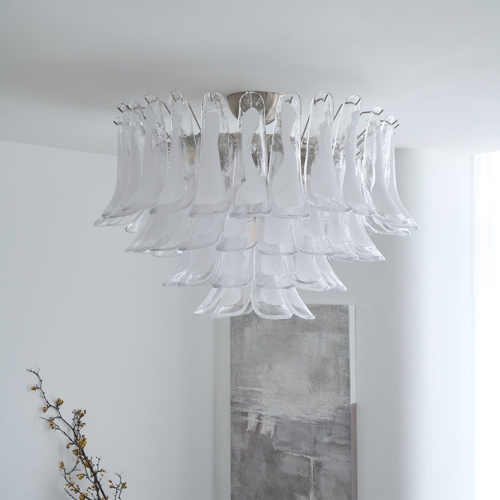 Aurora Ceiling Lamp Clear Glass Wave Layered Elegant - Neutralighting