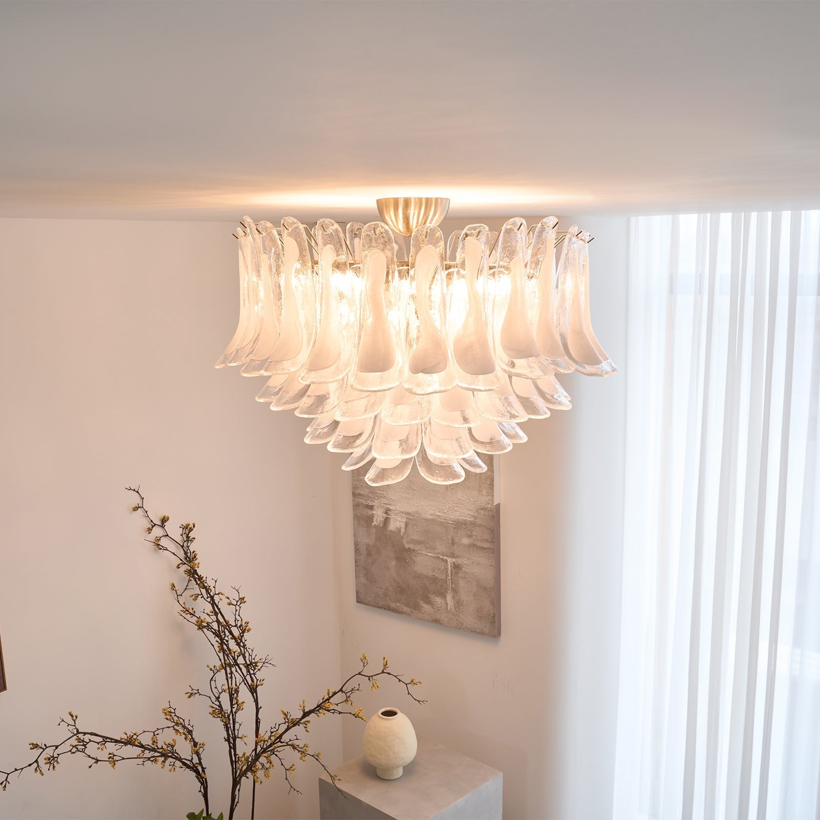 Aurora Ceiling Lamp Clear Glass Wave Layered Elegant - Neutralighting
