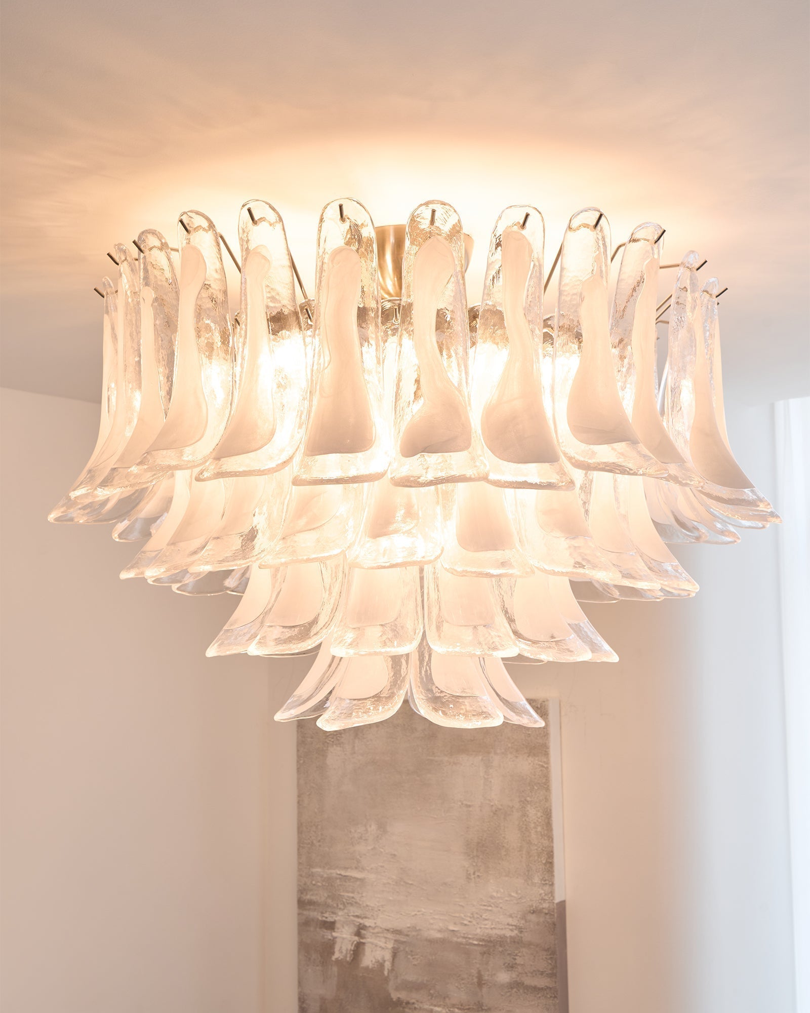 Aurora Ceiling Lamp Clear Glass Wave Layered Elegant - Neutralighting
