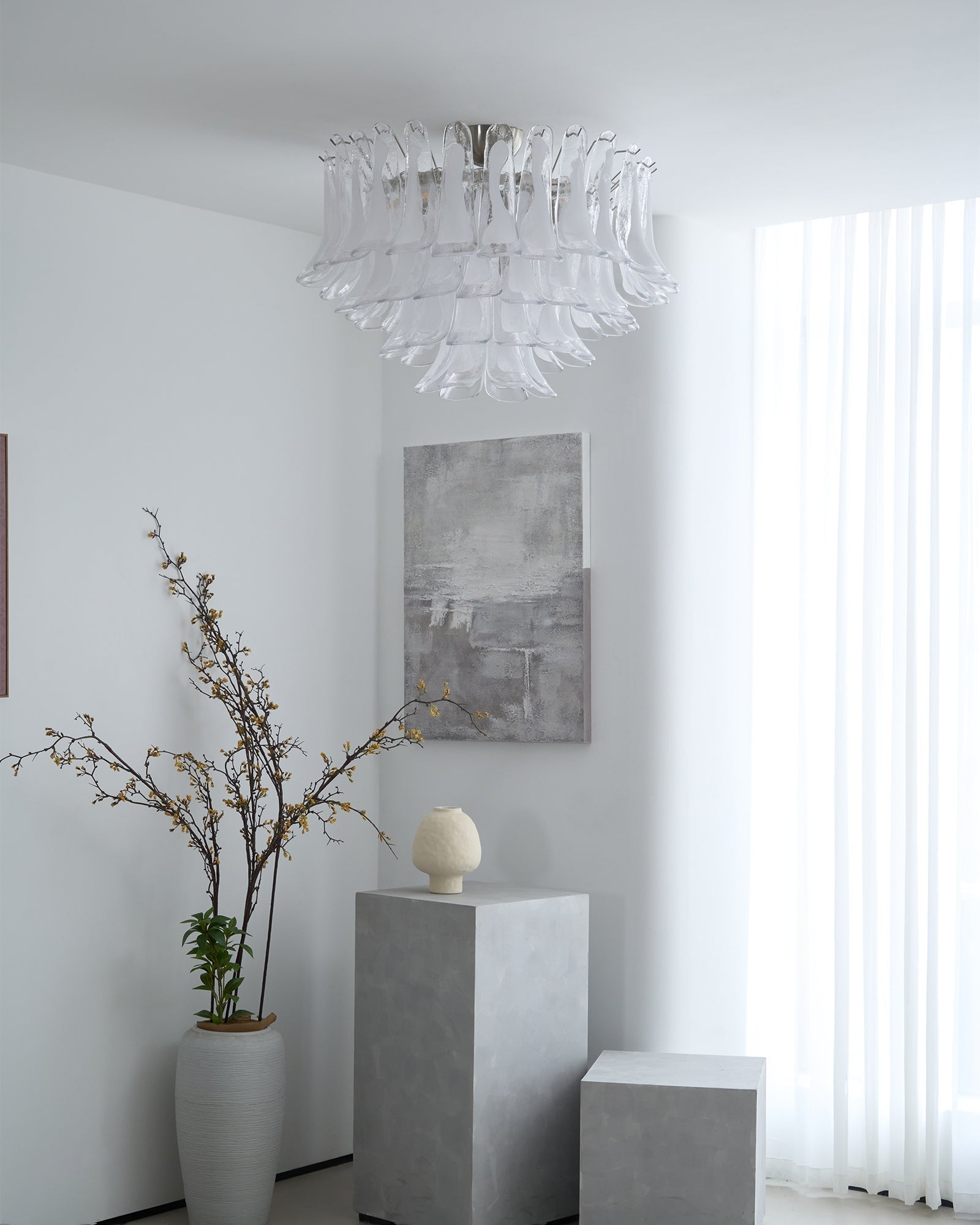 Aurora Ceiling Lamp Clear Glass Wave Layered Elegant - Neutralighting
