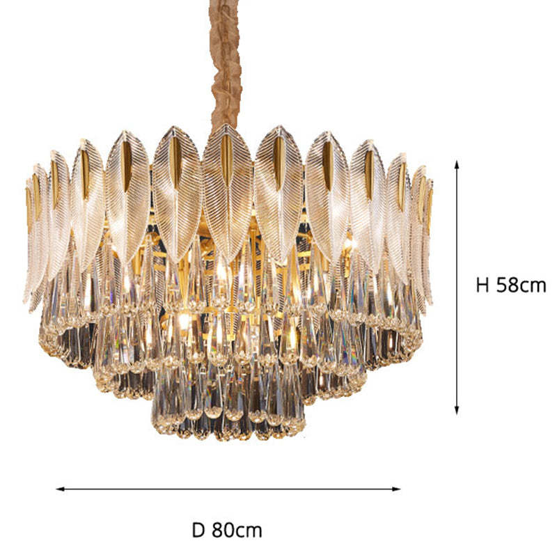 Arisha Luxury Feather Crystal Chandelier, Living Room - Neutralighting