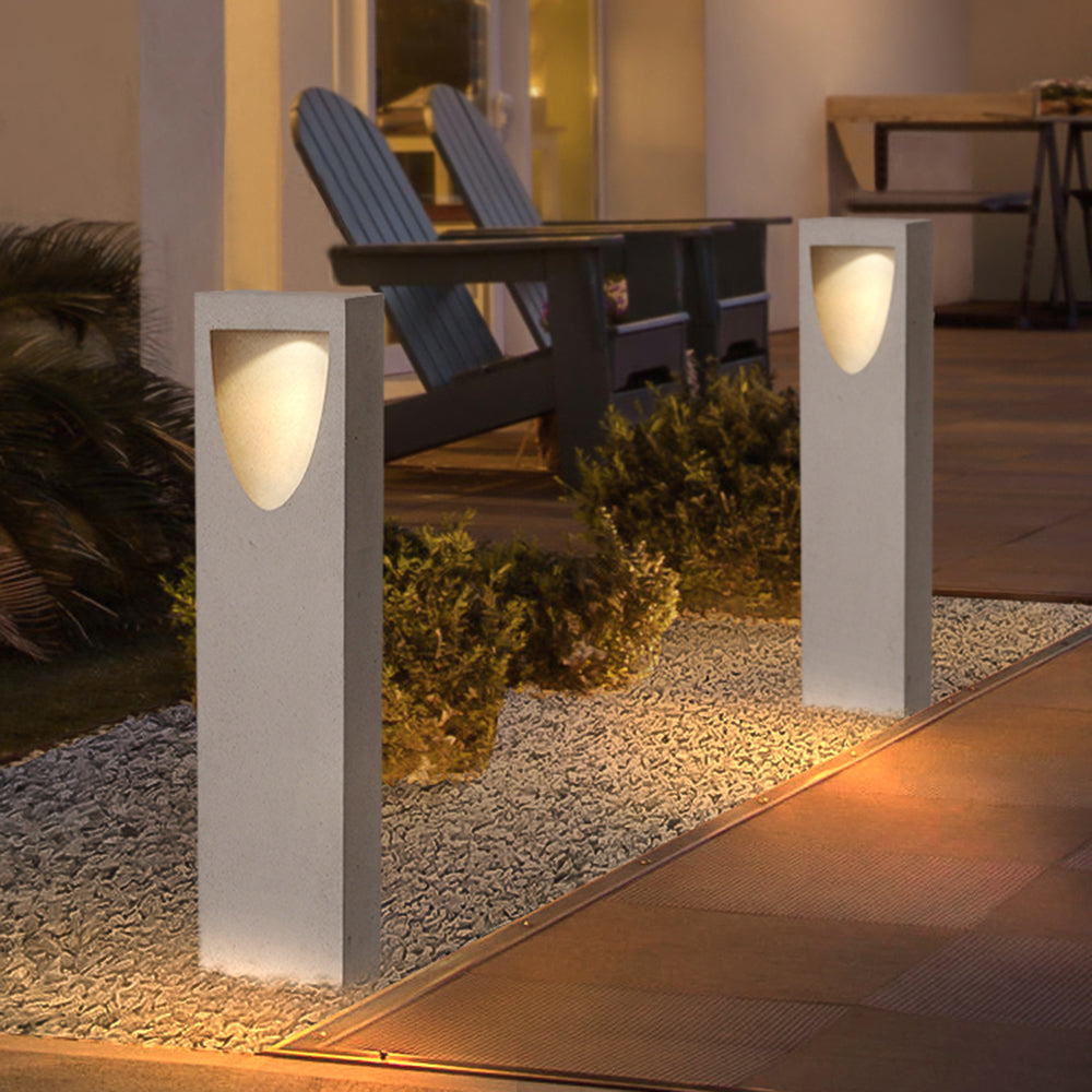 Ray Modern Stone Reflection Outdoor Path Light, Gray - Neutralighting