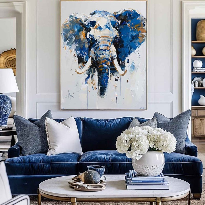 Blue Elephant Painting
