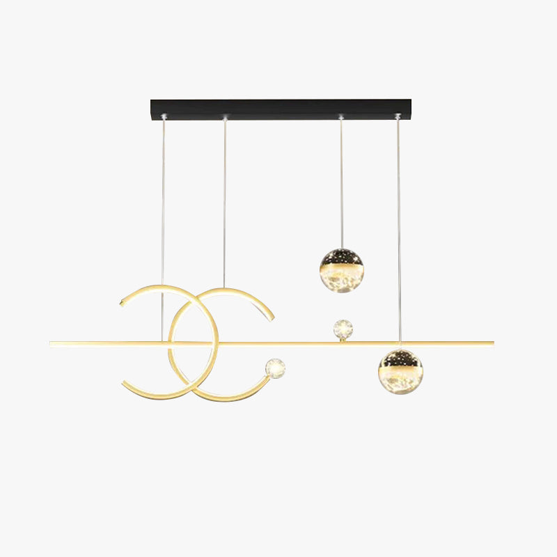 Arisha Luxury Globe Metal/Glass Pendant Light, Black/Gold - Neutralighting