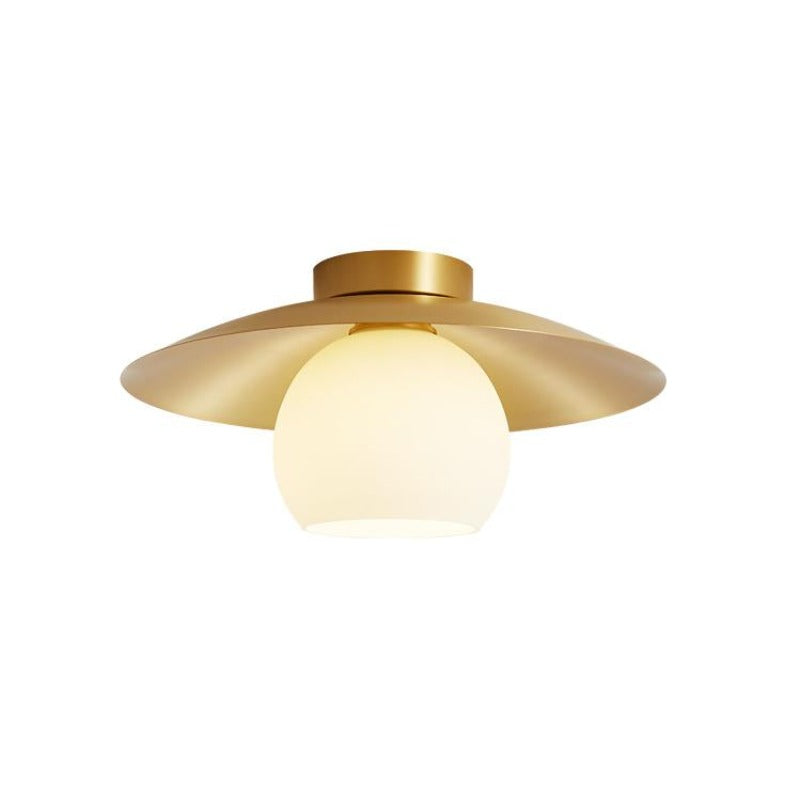 Arisha Nordic Retro LED Flush Mount Ceiling Light Metal Glass Corridor - Neutralighting