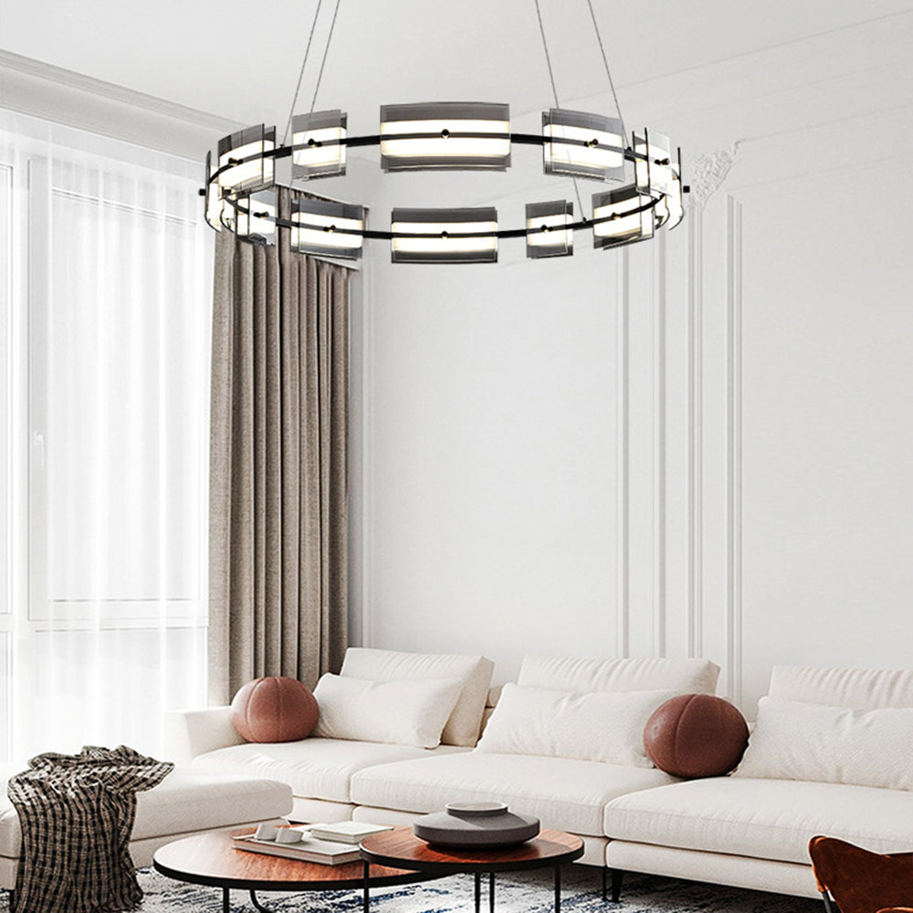 Arisha Minimalist Ring Metal Pendant Light,Black/Gold - Neutralighting