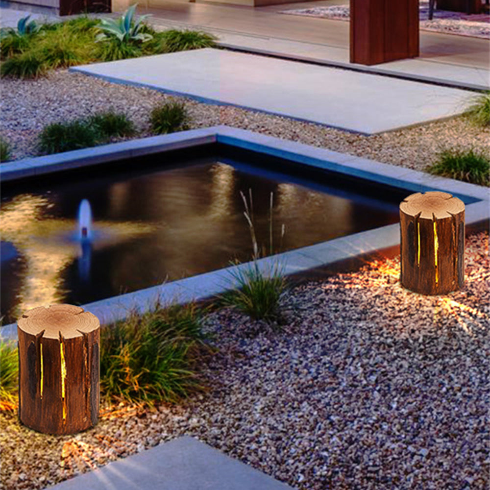 Ray Natural Column Wood Outdoor Floor Lamp Table - Neutralighting