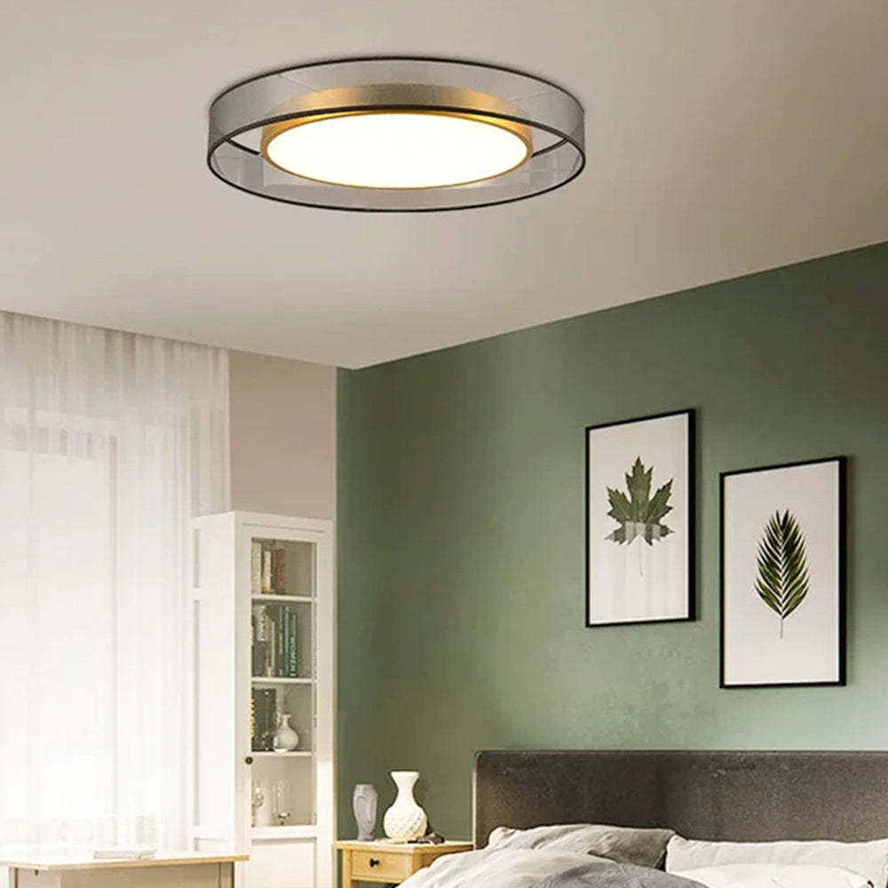 Arisha Nordic Modern Round LED Flush Mount Ceiling Light, Gold Copper - Neutralighting