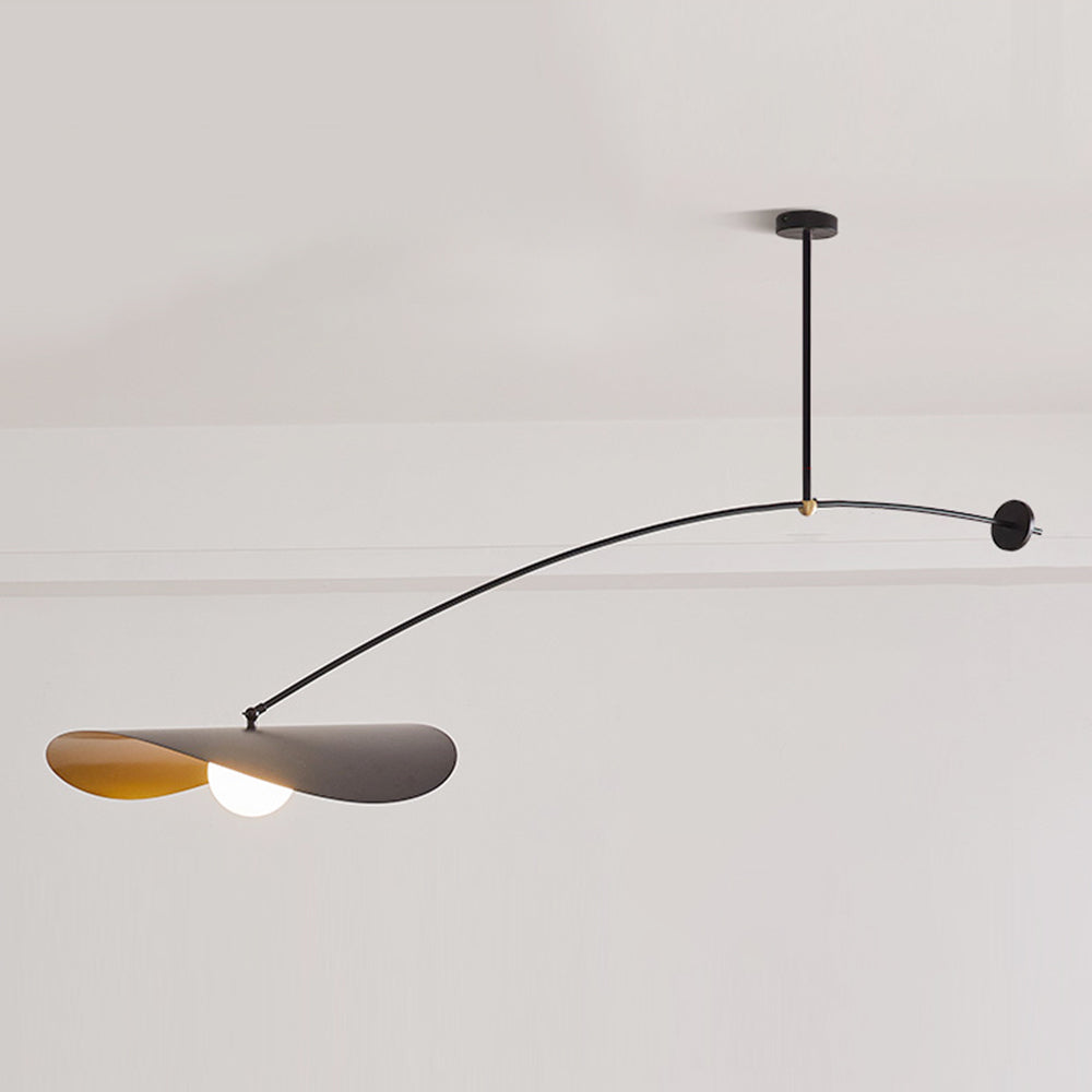 Arisha Minimalist Lotus Leaf Shaped Metal Pendant Light, Black/Gold - Neutralighting