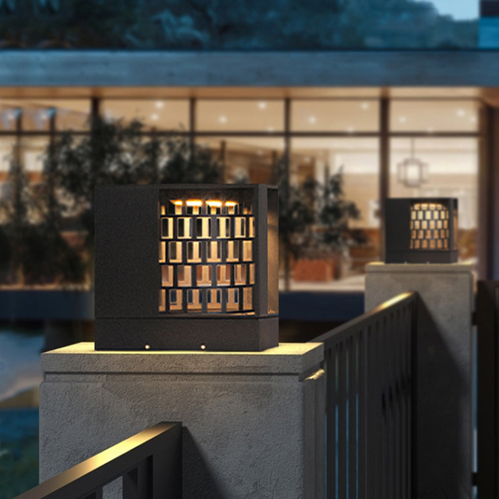 Ray Modern Pattern Metal Acrylic Outdoor Table Lamps, Black - Neutralighting