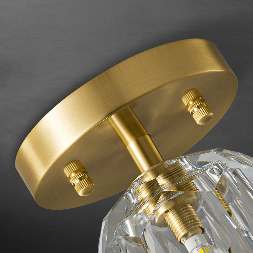 Kristy Luxury Diamond Metal/Acrylic Flush Mount Ceiling Light, Gold - Neutralighting