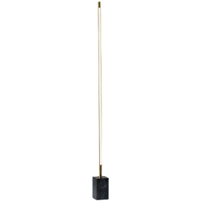 Edge Minimalist Linear Floor Lamp, Black/Gold, Metal/Marble - Neutralighting