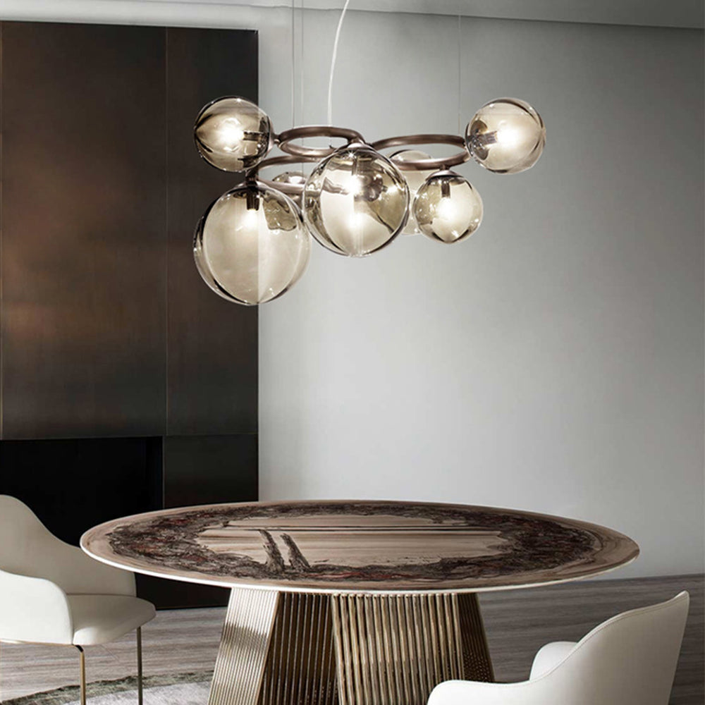 Valentina Modern Designe Wave Metal/Glass Pendant Light, White/Gold - Neutralighting