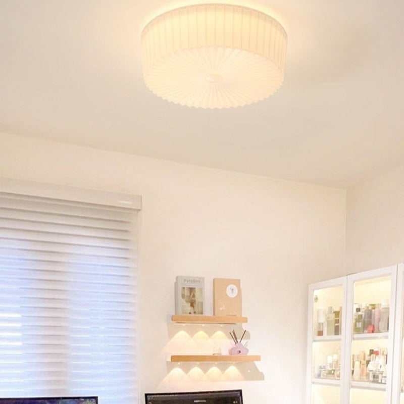 Valentina Modern Cream LED Flush Mount Ceiling Light Glass Study Bedroom - Neutralighting