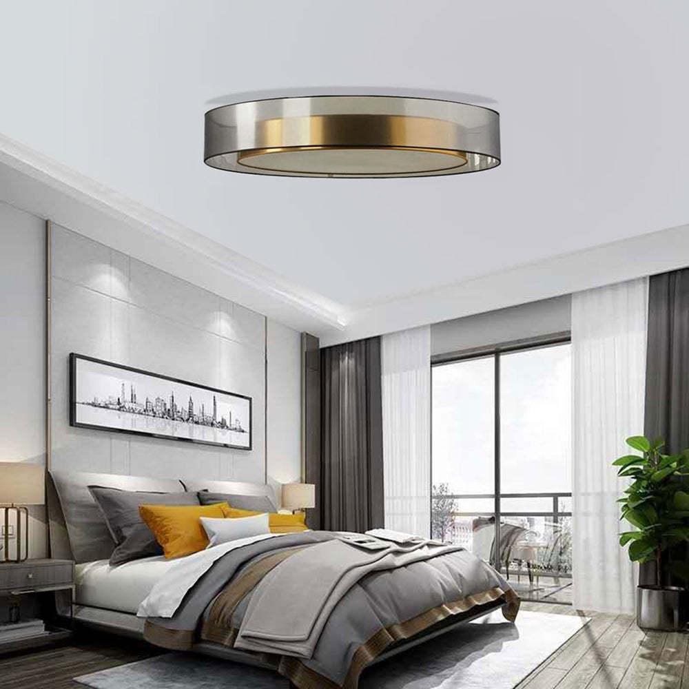 Arisha Nordic Modern Round LED Flush Mount Ceiling Light, Gold Copper - Neutralighting