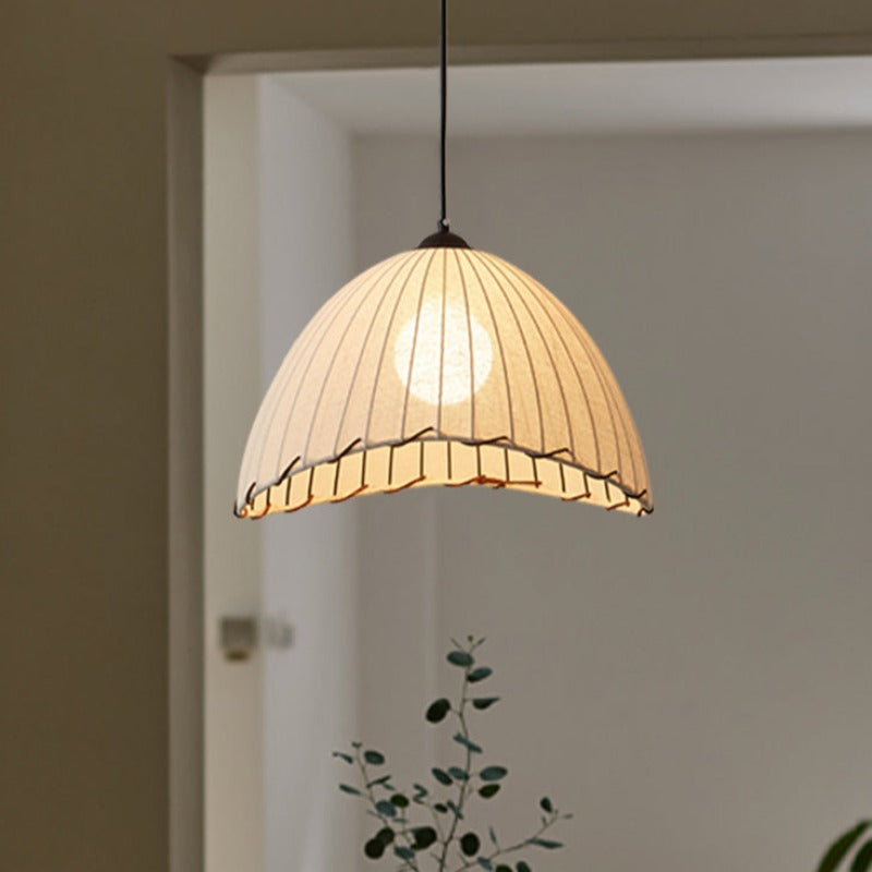 Ritta Boho Decorative LED Pendant Light Yellow Fabric Bedroom Restaurant - Neutralighting