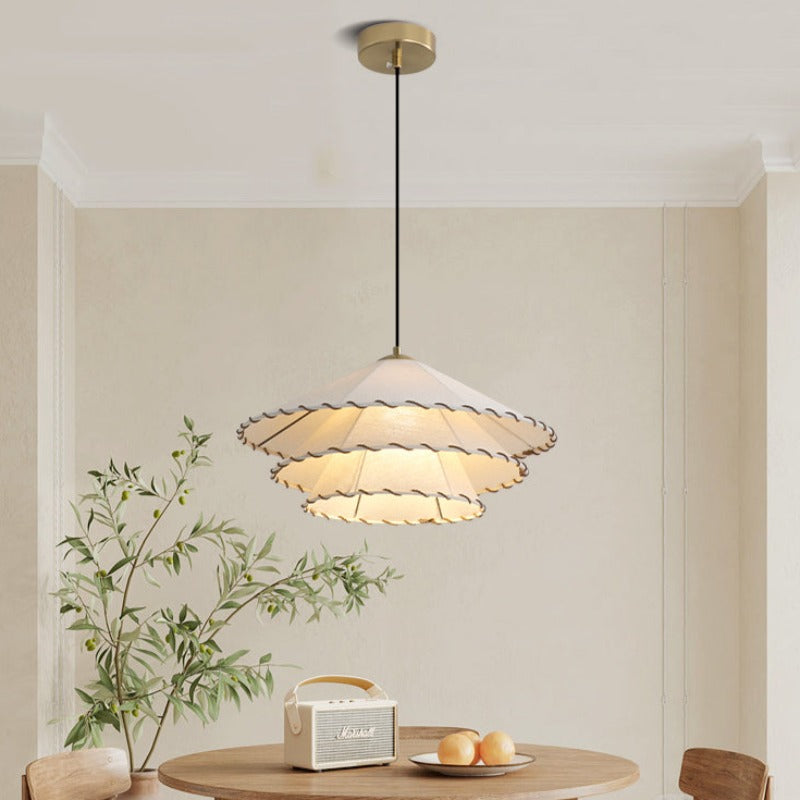 Ritta Boho Decorative LED Pendant Light Yellow Fabric Bedroom Restaurant - Neutralighting