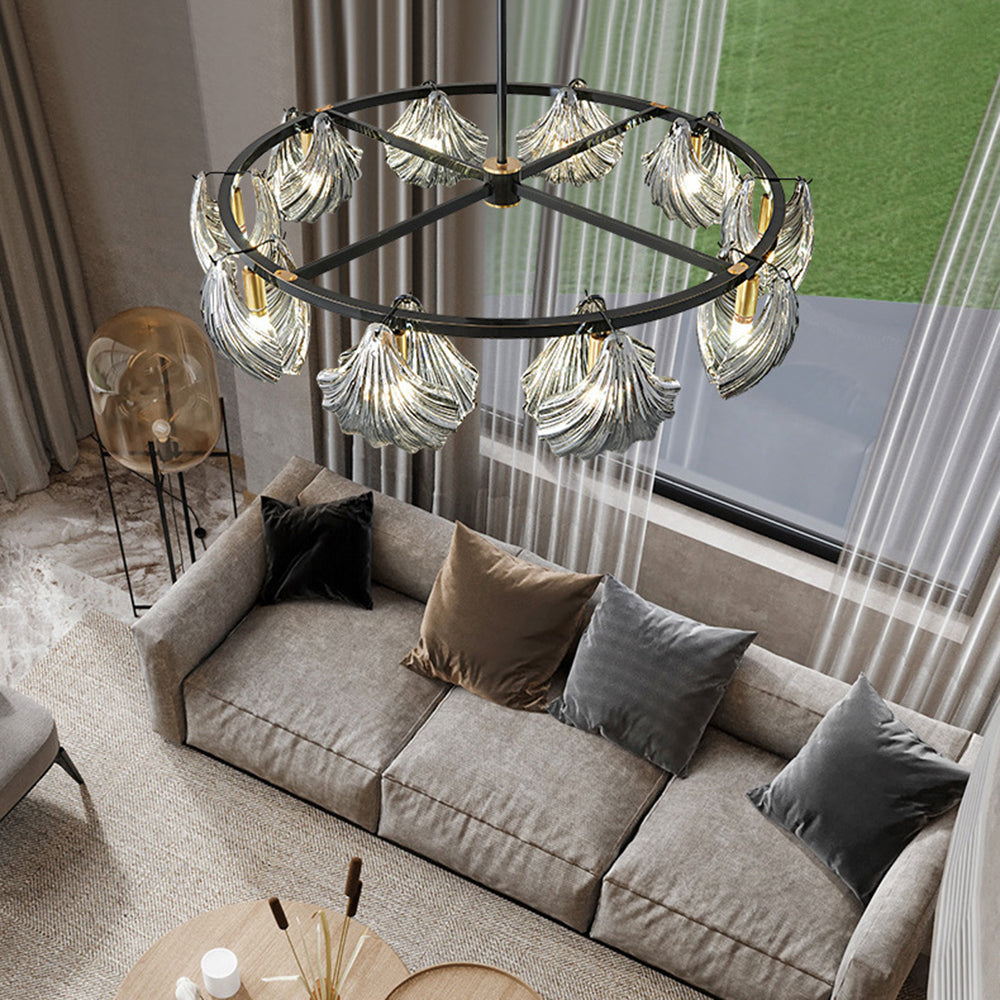Kristy Modern Annular Metal And Glass Pendant Light, Black/Gold - Neutralighting