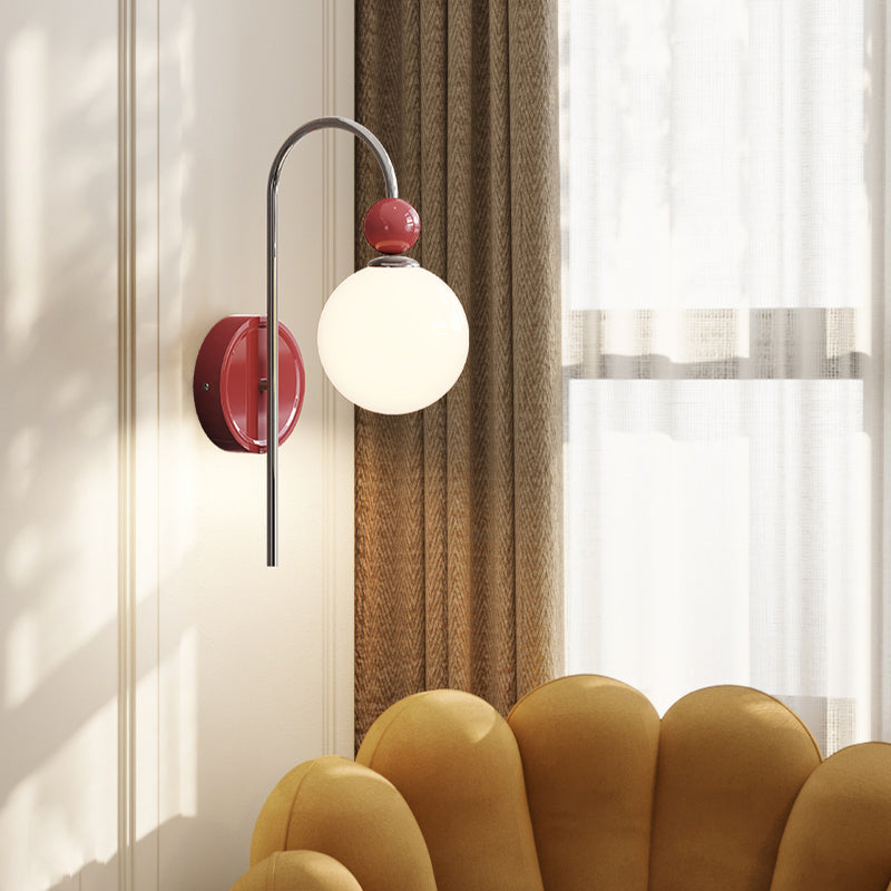 Valentina Modern LED Indoor Wall Lamp Red/Coffee Metal/Glass Bedroom