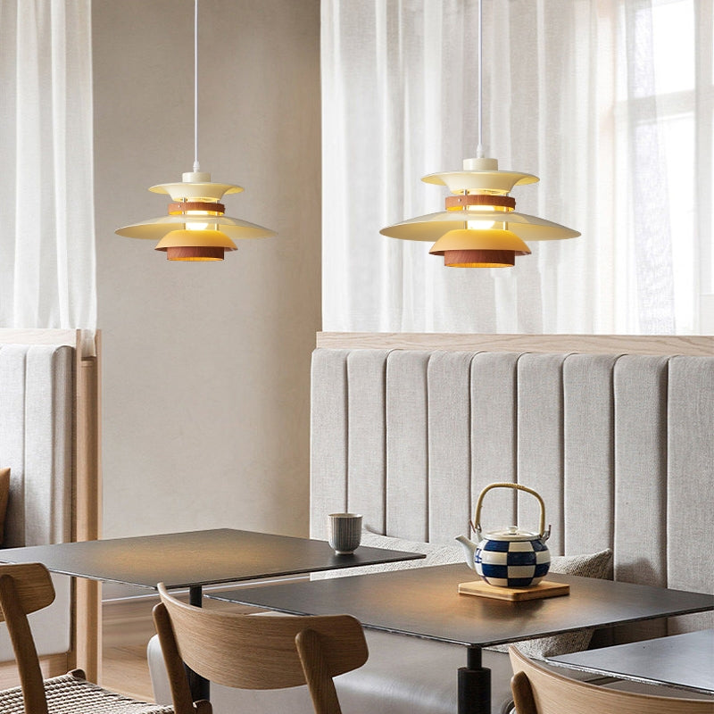 Valentina Modern Pendant Light Black/White/Wood Metal Dining Room - Neutralighting